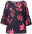 Ulla Popken Botanical Print Cold Shoulder Top Black - T-shirty - 