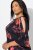 Ulla Popken Botanical Print Cold Shoulder Top Black - T-shirty - 