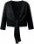 Ulla Popken Versatile Surplice Wrap Tie Hem Bolero Top Black - T-shirty - 