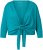 Ulla Popken Versatile Surplice Wrap Tie Hem Bolero Top Teal - T-shirty - 