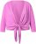 Ulla Popken Versatile Surplice Wrap Tie Hem Bolero Top Cool Pink - T-shirty - 