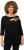 Ulla Popken Asymmetric Petal Cutouts A-line Fit Stretch Knit Top Black - T-shirty - 