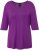 Ulla Popken Rhinestone Detail 3/4 Sleeve Tee Blackberry - Koszulki z nadrukiem dla kobiet - 