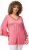 Ulla Popken Trumpet Sleeve Cold Dyed Tee Dark Pink - Koszulki z nadrukiem dla kobiet - 