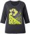 Ulla Popken Graphic Patch Print 3/4 Sleeve T-Shirt Black - T-shirty - 