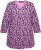 Ulla Popken Floral 3/4 Sleeve V-Neck A-Line Tee Amethyst - T-shirty - 