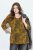 Ulla Popken Animal Print 3/4 Sleeve V-Neck Tee Neon Orange - T-shirty - T-shirty damskie plus size