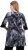 Ulla Popken Velvet Peacock Feather 3/4 Sleeve Tunic Blouse Black - T-shirty - 