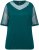 Ulla Popken Sequined Mesh Sleeve Blouse Dark Green - T-shirty - 