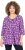 Ulla Popken Snowflake Print 3/4 Sleeve A-Line Tee Dark Purple - Koszulki z nadrukiem dla kobiet - 