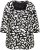 Ulla Popken Scribble Print Square Neck 3/4 Sleeve Tee Black - Koszulki z nadrukiem dla kobiet - 