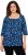Ulla Popken Scribble Print Square Neck 3/4 Sleeve Tee Navy - Koszulki z nadrukiem dla kobiet - 