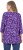 Ulla Popken Scribble Print Square Neck 3/4 Sleeve Tee Violet - Koszulki z nadrukiem dla kobiet - 