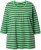 Ulla Popken Striped 3/4 Sleeve A-Line Tee Apple Green - T-shirty - 