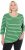 Ulla Popken Striped 3/4 Sleeve A-Line Tee Apple Green - T-shirty - 