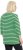 Ulla Popken Striped 3/4 Sleeve A-Line Tee Apple Green - T-shirty - 