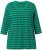 Ulla Popken Striped 3/4 Sleeve A-Line Tee Moss Green - T-shirty - 