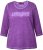 Ulla Popken UNIQUE Embroidered 3/4 Sleeve Tee Purple - T-shirty - 