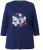Ulla Popken Casual Mood Floral V-Neck Tee Navy - T-shirty - 