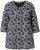 Ulla Popken Graphic Flower A-Line 3/4 Sleeve Tee Black - T-shirty - 