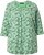 Ulla Popken Graphic Flower A-Line 3/4 Sleeve Tee Apple Green - T-shirty - 