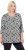 Ulla Popken Graphic Flower A-Line 3/4 Sleeve Tee Soft Light Blue - T-shirty - 