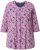Ulla Popken Graphic Flower A-Line 3/4 Sleeve Tee Pink - T-shirty - 