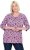 Ulla Popken Graphic Flower A-Line 3/4 Sleeve Tee Pink - T-shirty - 
