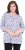 Ulla Popken Graphic Flower A-Line 3/4 Sleeve Tee Lavender - T-shirty - 