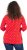 Ulla Popken Minimal Floral Print 3/4 Sleeve Tee Neon Red - Koszulki z nadrukiem dla kobiet - 
