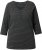 Ulla Popken Glitter Stripe 3/4 Sleeve Tee Anthracite - Koszulki z nadrukiem dla kobiet - 