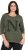 Ulla Popken Textured Lettering 3/4 Sleeve Tee Olive - Koszulki z nadrukiem dla kobiet - 