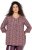 Ulla Popken Mixed Pattern Stripe 3/4 Sleeve Tee Dark Cherry Red - T-shirty - 