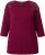 Ulla Popken Flower Epaulet 3/4 Sleeve Top Dark Cherry Red - Koszulki z nadrukiem dla kobiet - 