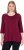 Ulla Popken Flower Epaulet 3/4 Sleeve Top Dark Cherry Red - Koszulki z nadrukiem dla kobiet - 