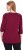 Ulla Popken Flower Epaulet 3/4 Sleeve Top Dark Cherry Red - Koszulki z nadrukiem dla kobiet - 