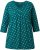 Ulla Popken Flower Print 3/4 Sleeve Tee Teal Green - T-shirty - 