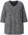 Ulla Popken Snowflake Print 3/4 Sleeve Tee Black - T-shirty - 