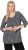 Ulla Popken Snowflake Print 3/4 Sleeve Tee Black - T-shirty - 