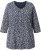 Ulla Popken Snowflake Print 3/4 Sleeve Tee Navy - T-shirty - 