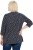 Ulla Popken Gingerbread Print 3/4 Sleeve Tee Navy - T-shirty - 