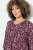 Ulla Popken Ribbon Print 3/4 Sleeve Asymmetric Tee Plum - Koszulki z nadrukiem dla kobiet - T-shirty z nadrukiem dla kobiet