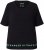 Ulla Popken Classic Fit Half-Sleeve Crew Neck T-shirt With Hem Inscription Black - Koszulki z nadrukiem dla kobiet - 