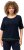 Ulla Popken Classic Fit Half-Sleeve Crew Neck T-shirt With Hem Inscription Navy Blue - Koszulki z nadrukiem dla kobiet - 