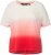 Ulla Popken Dip Dyed Short Sleeve Logo Tee Off-White - Koszulki z nadrukiem dla kobiet - 