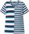 Ulla Popken Mix Stripe Short Sleeve Tee Deep Aqua - Koszulki z nadrukiem dla kobiet - 