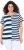 Ulla Popken Mix Stripe Short Sleeve Tee Deep Aqua - Koszulki z nadrukiem dla kobiet - 