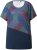 Ulla Popken Quick Drying Geometric Print Short Sleeve Tee Navy Blue - Koszulki z nadrukiem dla kobiet - 