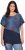 Ulla Popken Quick Drying Geometric Print Short Sleeve Tee Navy Blue - Koszulki z nadrukiem dla kobiet - 