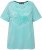 Ulla Popken Palm Tree Embroidered Tee Turquoise Green - Koszulki z nadrukiem dla kobiet - 